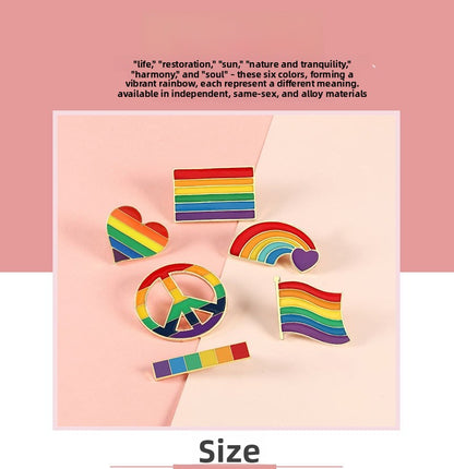 Rainbow Bridge Pin Brooches In Alloy Featuring Colorful Design
