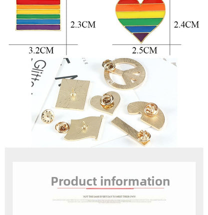 Rainbow Bridge Pin Brooches In Alloy Featuring Colorful Design