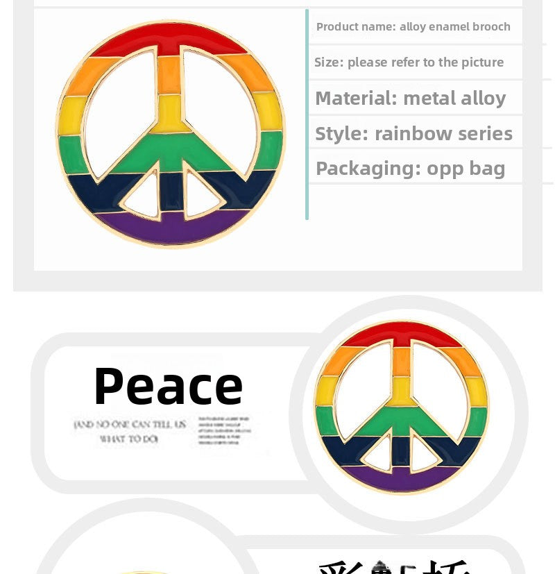 Rainbow Bridge Pin Brooches In Alloy Featuring Colorful Design