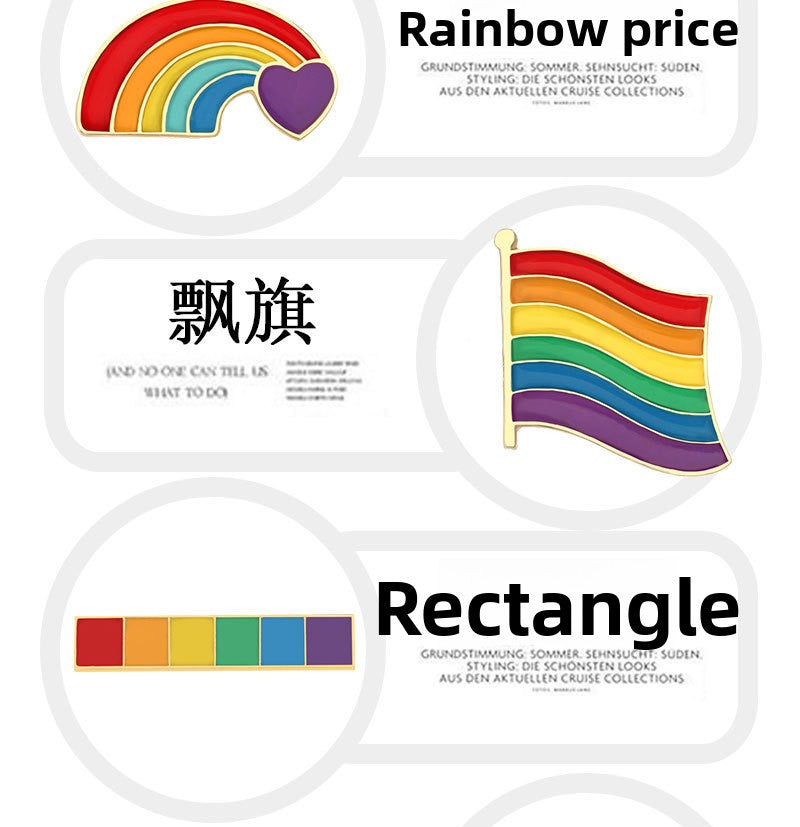 Rainbow Bridge Pin Brooches In Alloy Featuring Colorful Design