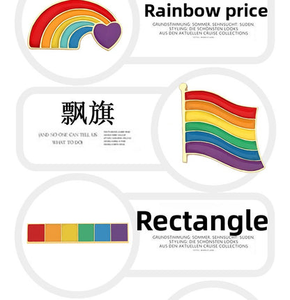 Rainbow Bridge Pin Brooches In Alloy Featuring Colorful Design