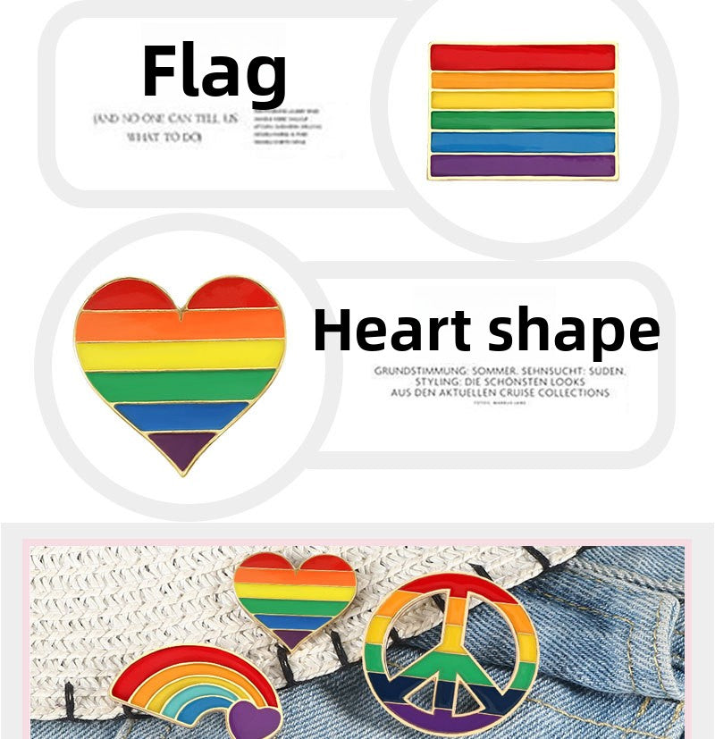 Rainbow Bridge Pin Brooches In Alloy Featuring Colorful Design