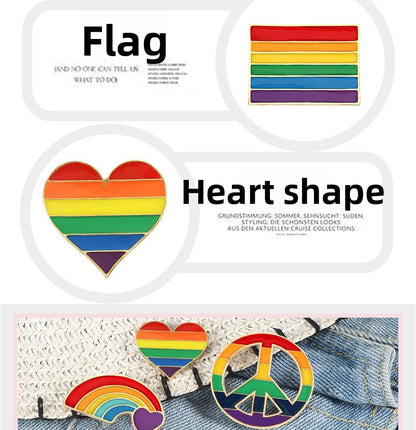 Rainbow Bridge Pin Brooches In Alloy Featuring Colorful Design