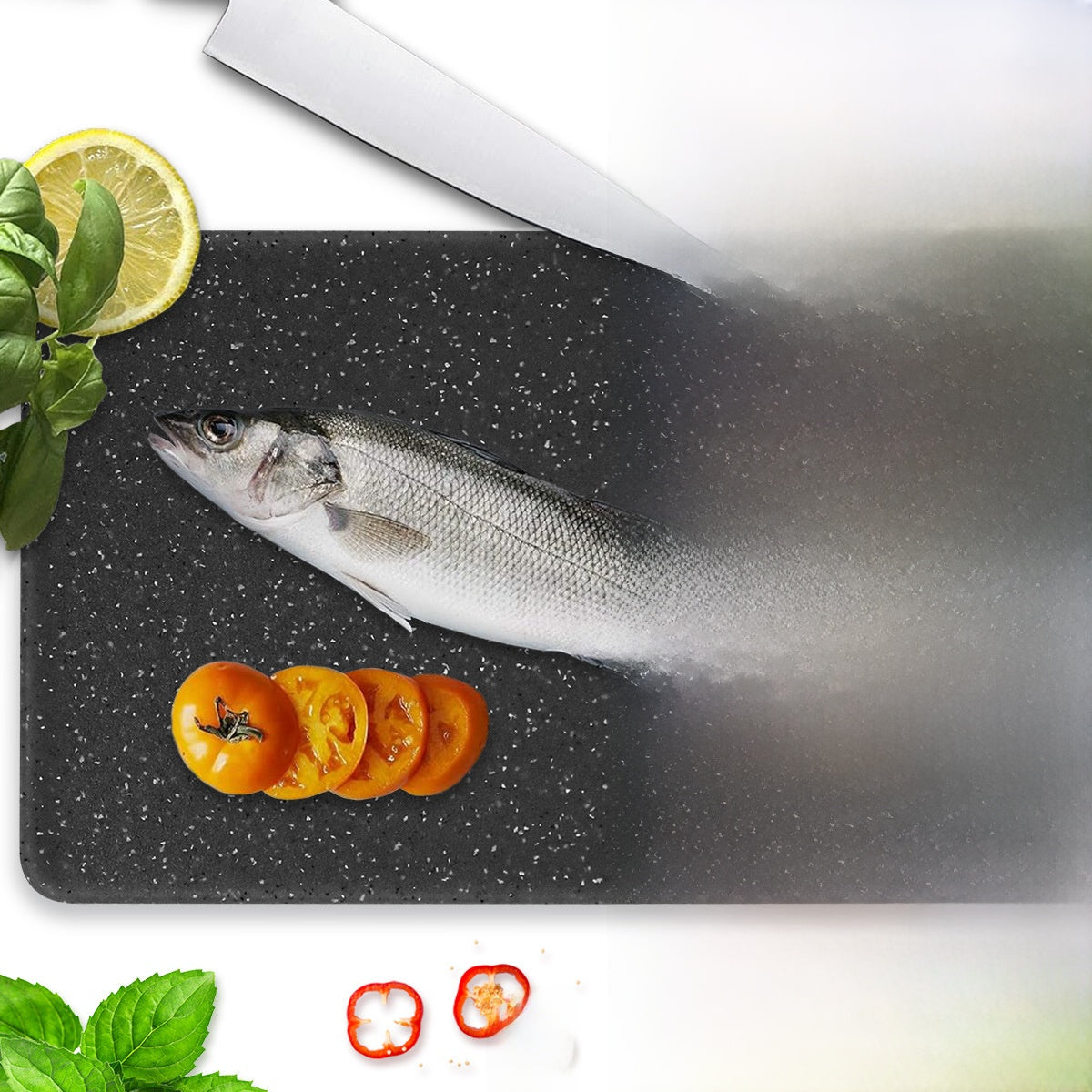 Marble Pattern Plastic Chopping Board For Kitchen Use, Durable And Lightweight Cutting Board