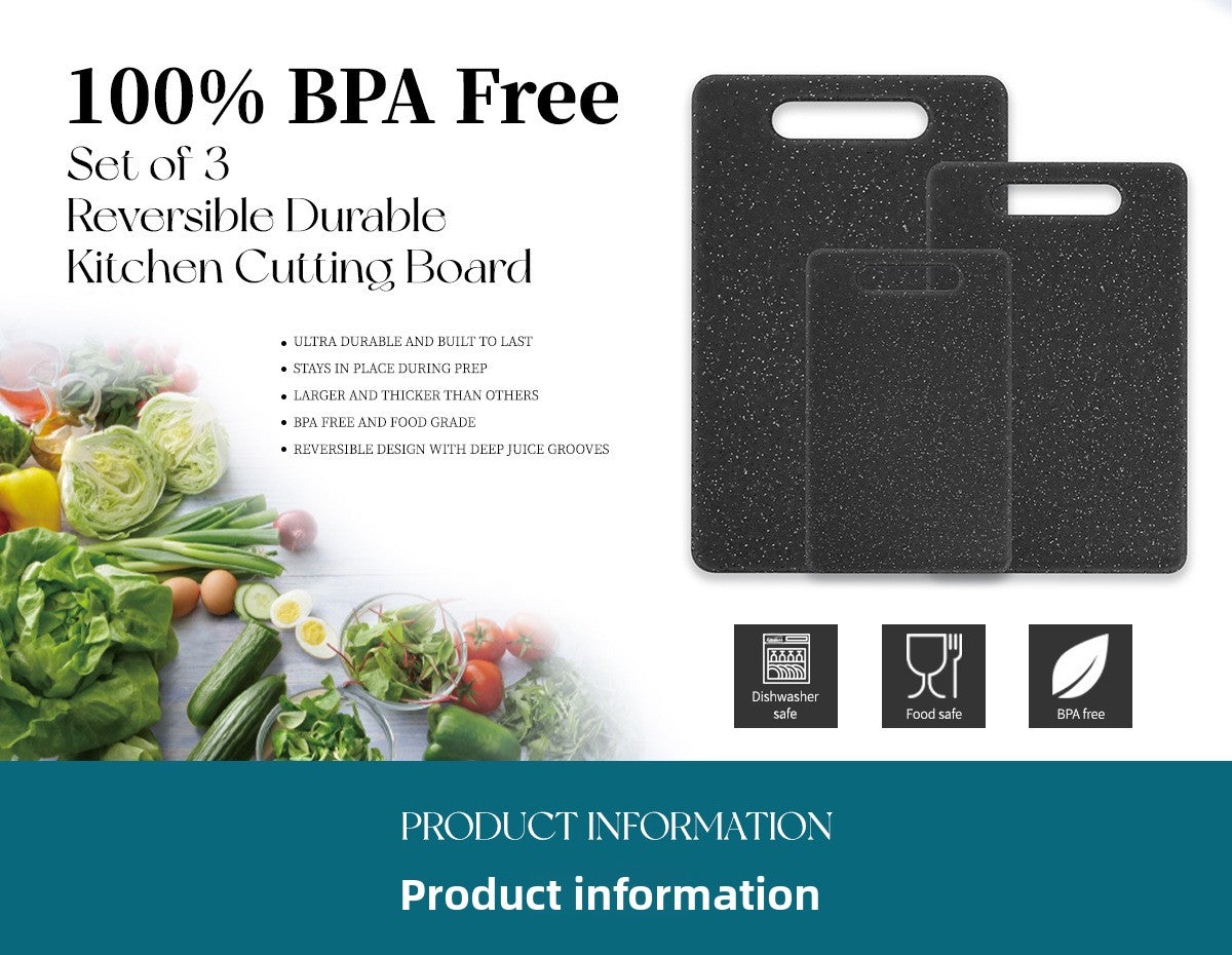 Marble Pattern Plastic Chopping Board For Kitchen Use, Durable And Lightweight Cutting Board