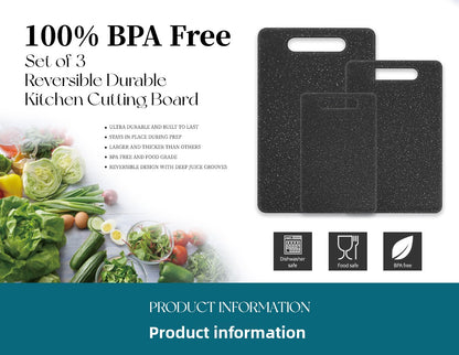 Marble Pattern Plastic Chopping Board For Kitchen Use, Durable And Lightweight Cutting Board