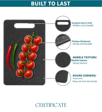 Marble Pattern Plastic Chopping Board For Kitchen Use, Durable And Lightweight Cutting Board
