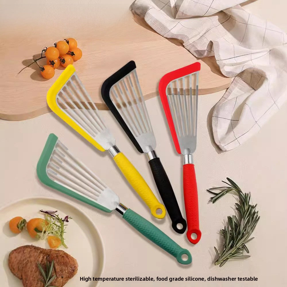 Butterfly Sector Cooking Spoon And Spatula Set Made Of Durable Silica Gel With Wooden Handles