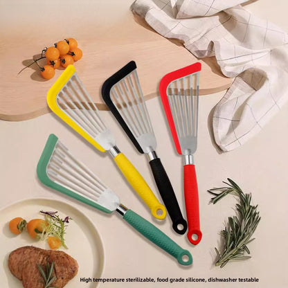 Butterfly Sector Cooking Spoon And Spatula Set Made Of Durable Silica Gel With Wooden Handles
