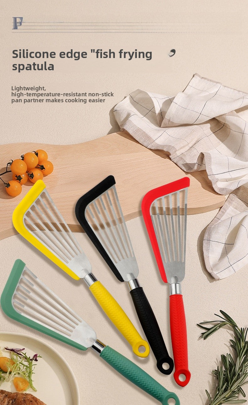 Butterfly Sector Cooking Spoon And Spatula Set Made Of Durable Silica Gel With Wooden Handles