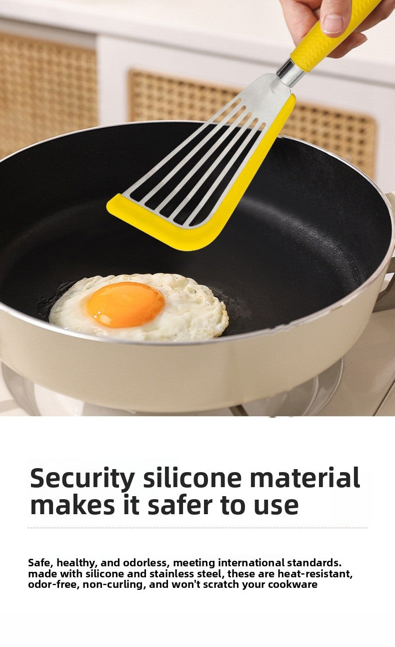Butterfly Sector Cooking Spoon And Spatula Set Made Of Durable Silica Gel With Wooden Handles