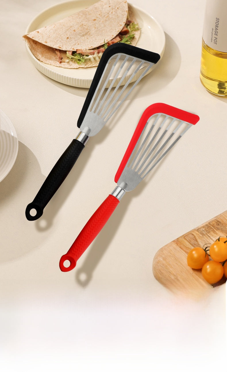 Butterfly Sector Cooking Spoon And Spatula Set Made Of Durable Silica Gel With Wooden Handles