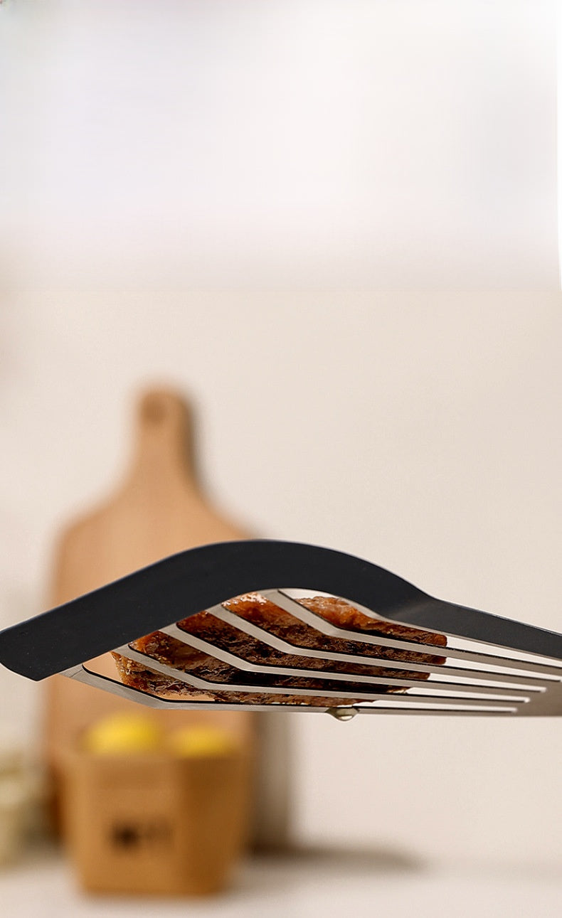 Butterfly Sector Cooking Spoon And Spatula Set Made Of Durable Silica Gel With Wooden Handles