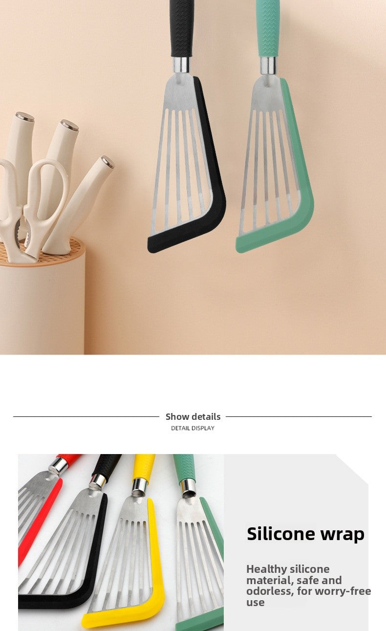 Butterfly Sector Cooking Spoon And Spatula Set Made Of Durable Silica Gel With Wooden Handles