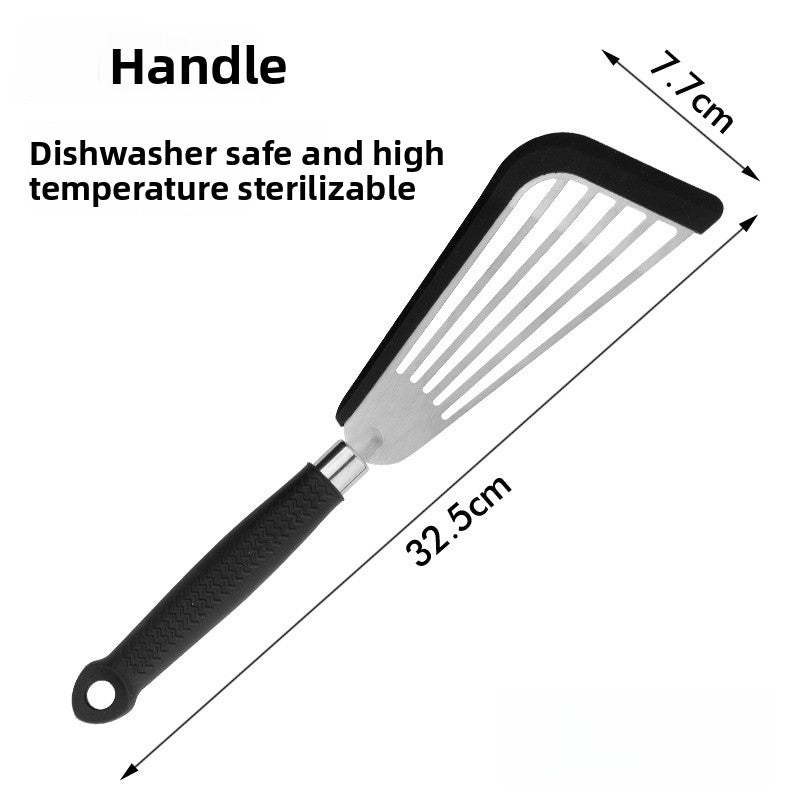 Butterfly Sector Cooking Spoon And Spatula Set Made Of Durable Silica Gel With Wooden Handles