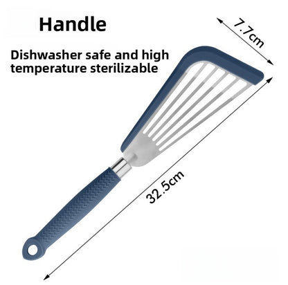 Butterfly Sector Cooking Spoon And Spatula Set Made Of Durable Silica Gel With Wooden Handles