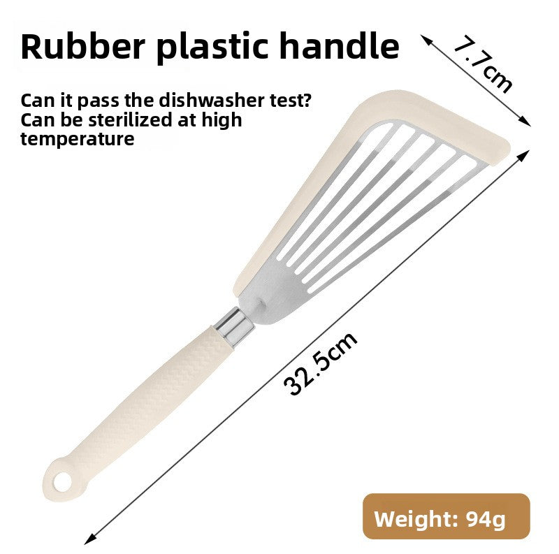 Butterfly Sector Cooking Spoon And Spatula Set Made Of Durable Silica Gel With Wooden Handles