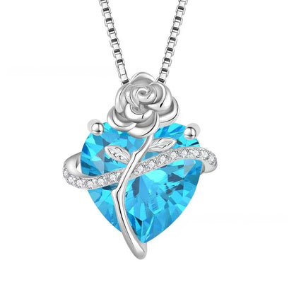 Heart Shape Pendant Necklace For Unisex Featuring 925 Sterling Silver In Light Purple
