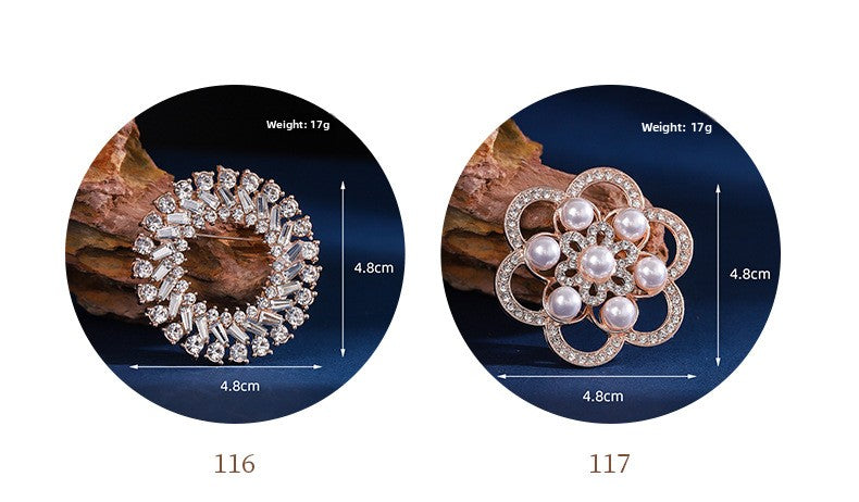 Elegant Flower Pearl Pin Brooch, Perfect Christmas Accessory With Delicate Floral Design