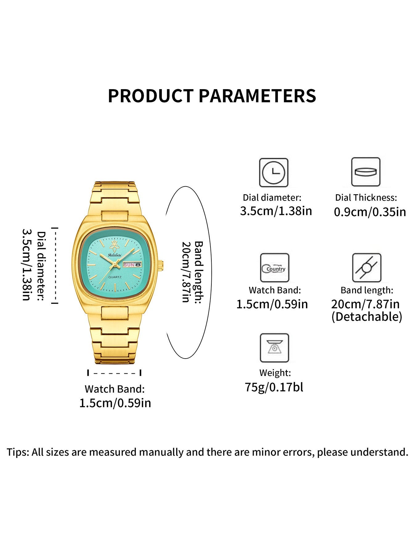 Women’s Quartz Watch With Tempered Glass, Square Dial, Steel Strap, Number Display, Butterfly Double Snap Buckle Golden