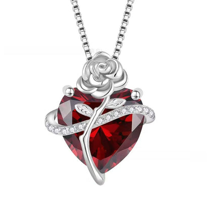 Heart Shape Pendant Necklace For Unisex Featuring 925 Sterling Silver In Light Purple