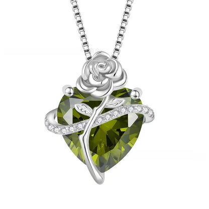 Heart Shape Pendant Necklace For Unisex Featuring 925 Sterling Silver In Light Purple