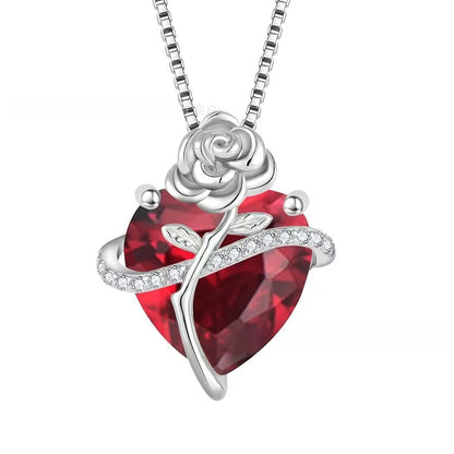 Heart Shape Pendant Necklace For Unisex Featuring 925 Sterling Silver In Light Purple