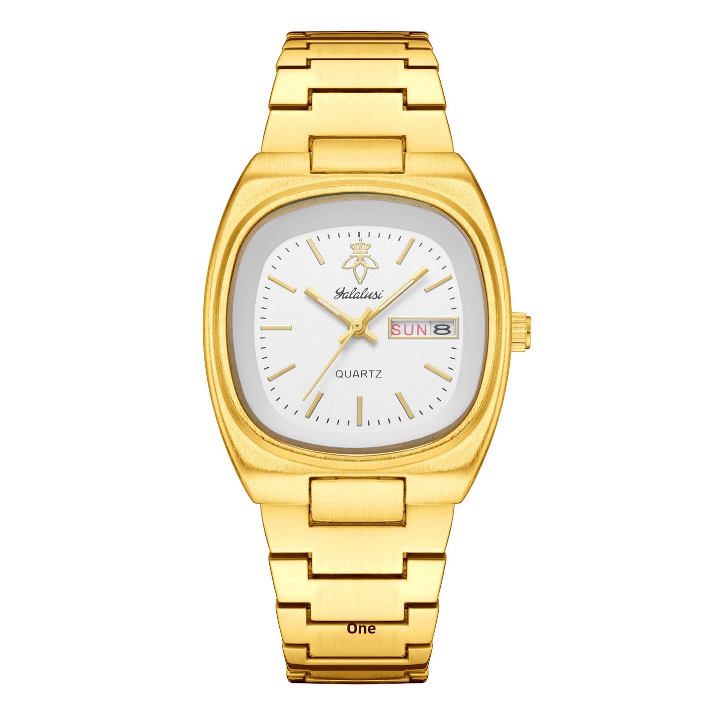 Women’s Quartz Watch With Tempered Glass, Square Dial, Steel Strap, Number Display, Butterfly Double Snap Buckle Golden