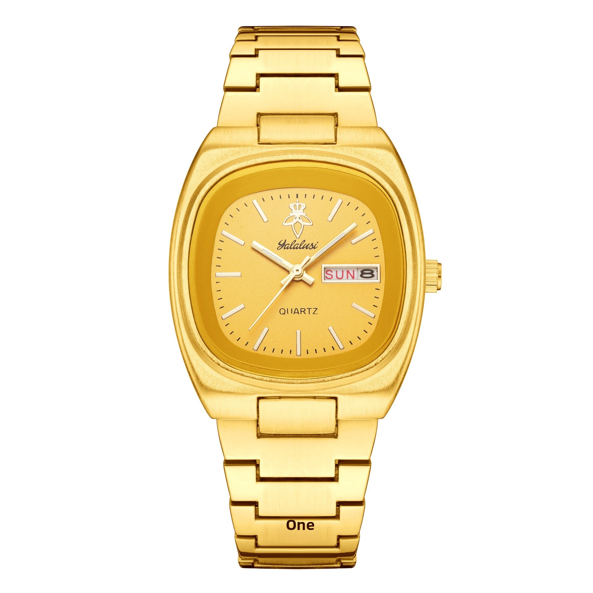 Women’s Quartz Watch With Tempered Glass, Square Dial, Steel Strap, Number Display, Butterfly Double Snap Buckle Golden