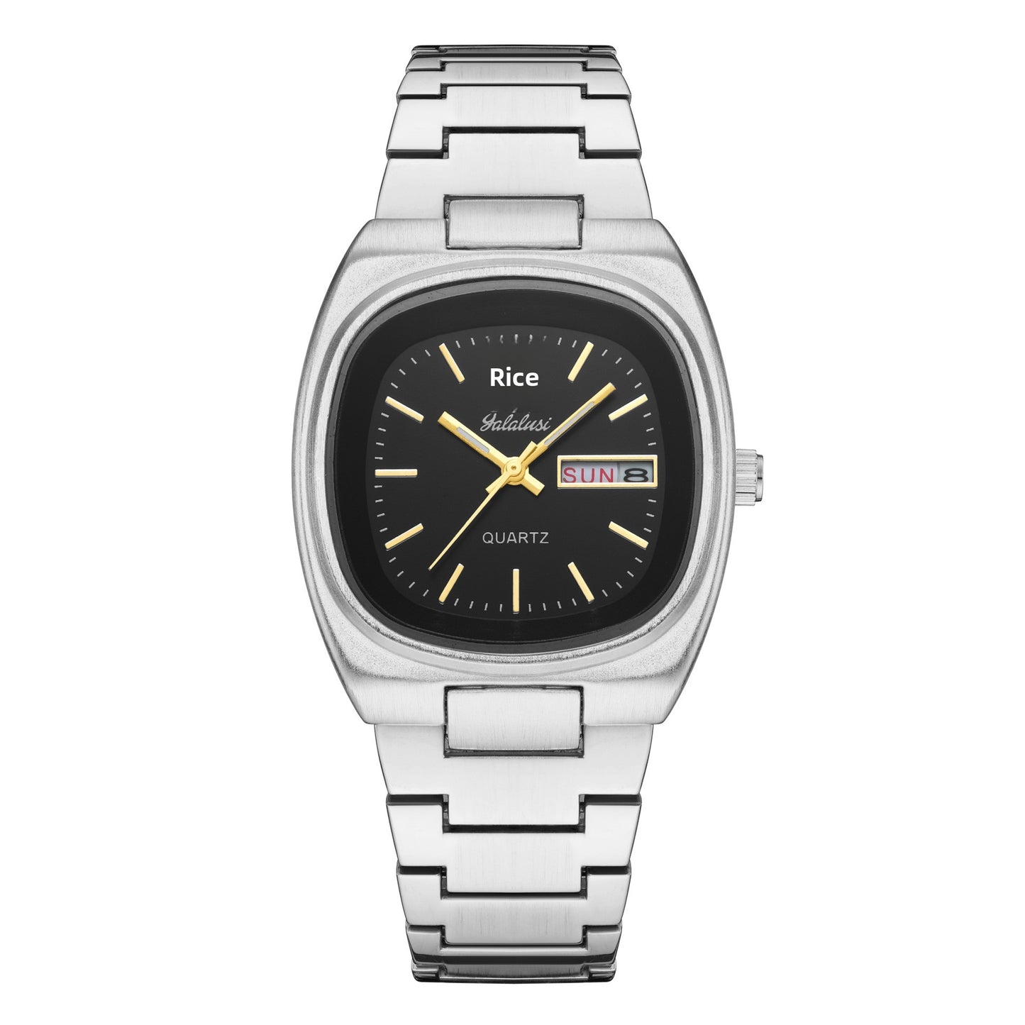 Women’s Quartz Watch With Tempered Glass, Square Dial, Steel Strap, Number Display, Butterfly Double Snap Buckle Golden