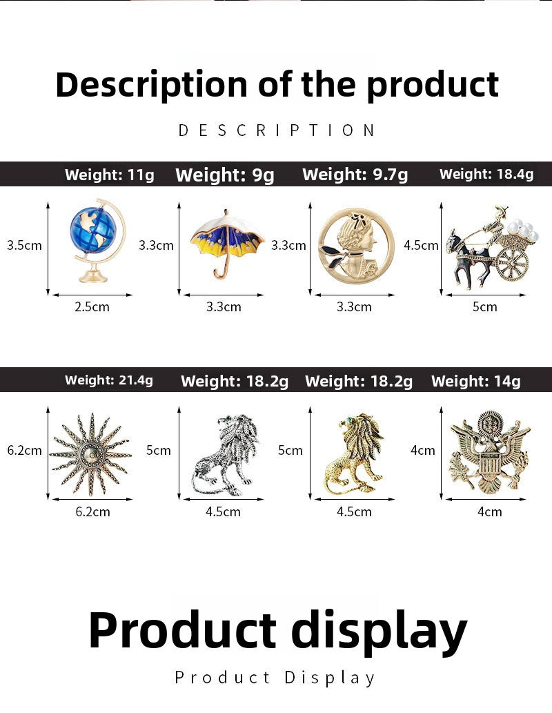 Pin Brooches Made Of Durable Alloy, Stylish And Elegant Jewelry Accessories