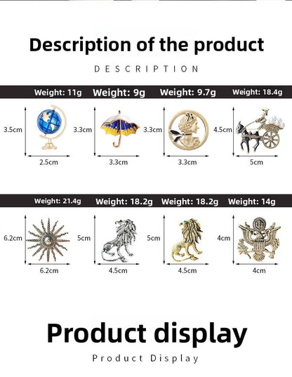 Pin Brooches Made Of Durable Alloy, Stylish And Elegant Jewelry Accessories