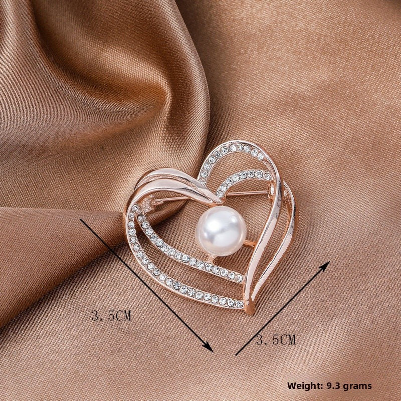 Elegant Flower Pearl Pin Brooch, Perfect Christmas Accessory With Delicate Floral Design