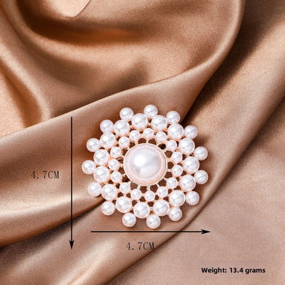 Elegant Flower Pearl Pin Brooch, Perfect Christmas Accessory With Delicate Floral Design