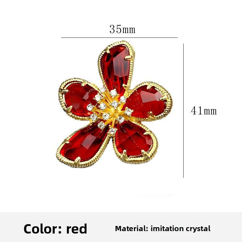 Golden Flower Pin Brooch, Elegant Floral Jewelry Accessory For Women