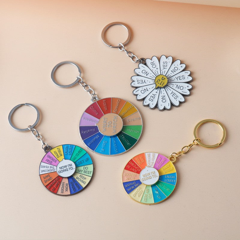 Daisy Pattern Keychain Featuring Elegant Floral Design For Stylish Accessory