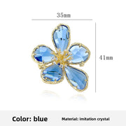 Gold Blue Crystal Flower