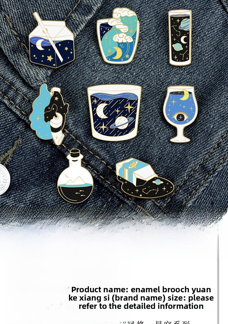Universe Pattern Brooch Pin Featuring Multicolor Design For Stylish Accessory