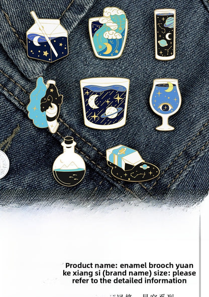 Universe Pattern Brooch Pin Featuring Multicolor Design For Stylish Accessory