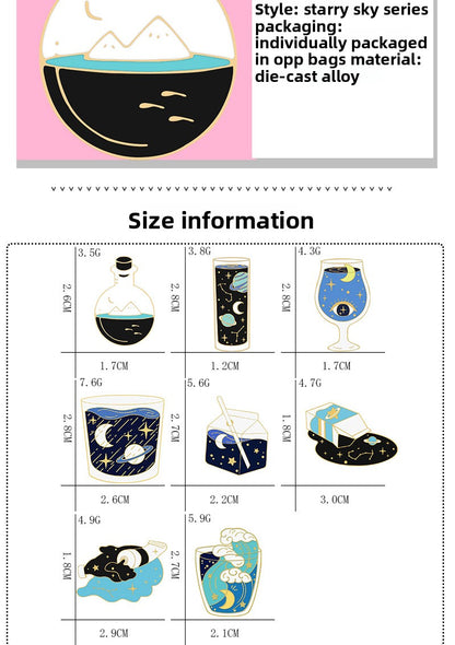 Universe Pattern Brooch Pin Featuring Multicolor Design For Stylish Accessory
