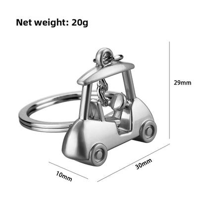 Golf Keychain In Golden Alloy, Stylish And Durable Keychain Accessory