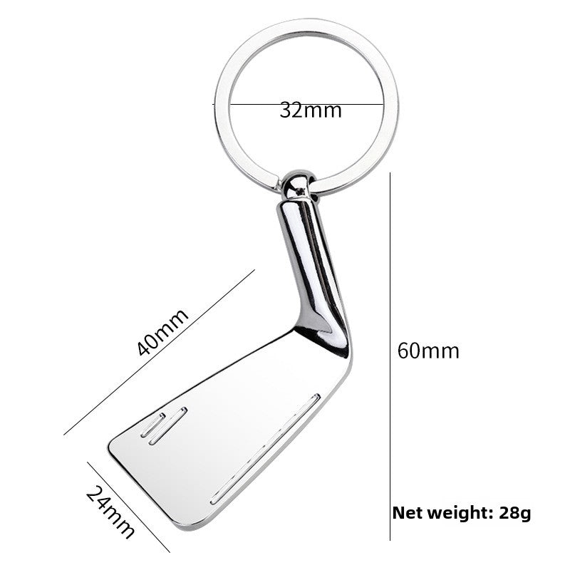 Golf Keychain In Golden Alloy, Stylish And Durable Keychain Accessory