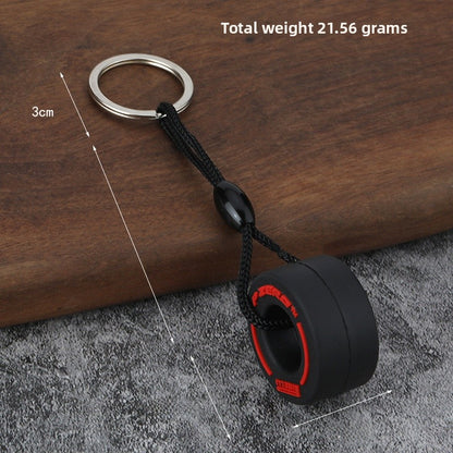 Tires Pattern PVC Keychain In Red, Durable And Stylish Keychain Accessory