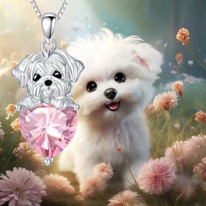 For Dog Animal Necklace Featuring 925 Sterling Silver Material