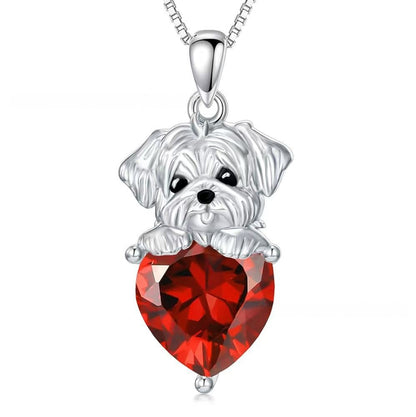 For Dog Animal Necklace Featuring 925 Sterling Silver Material
