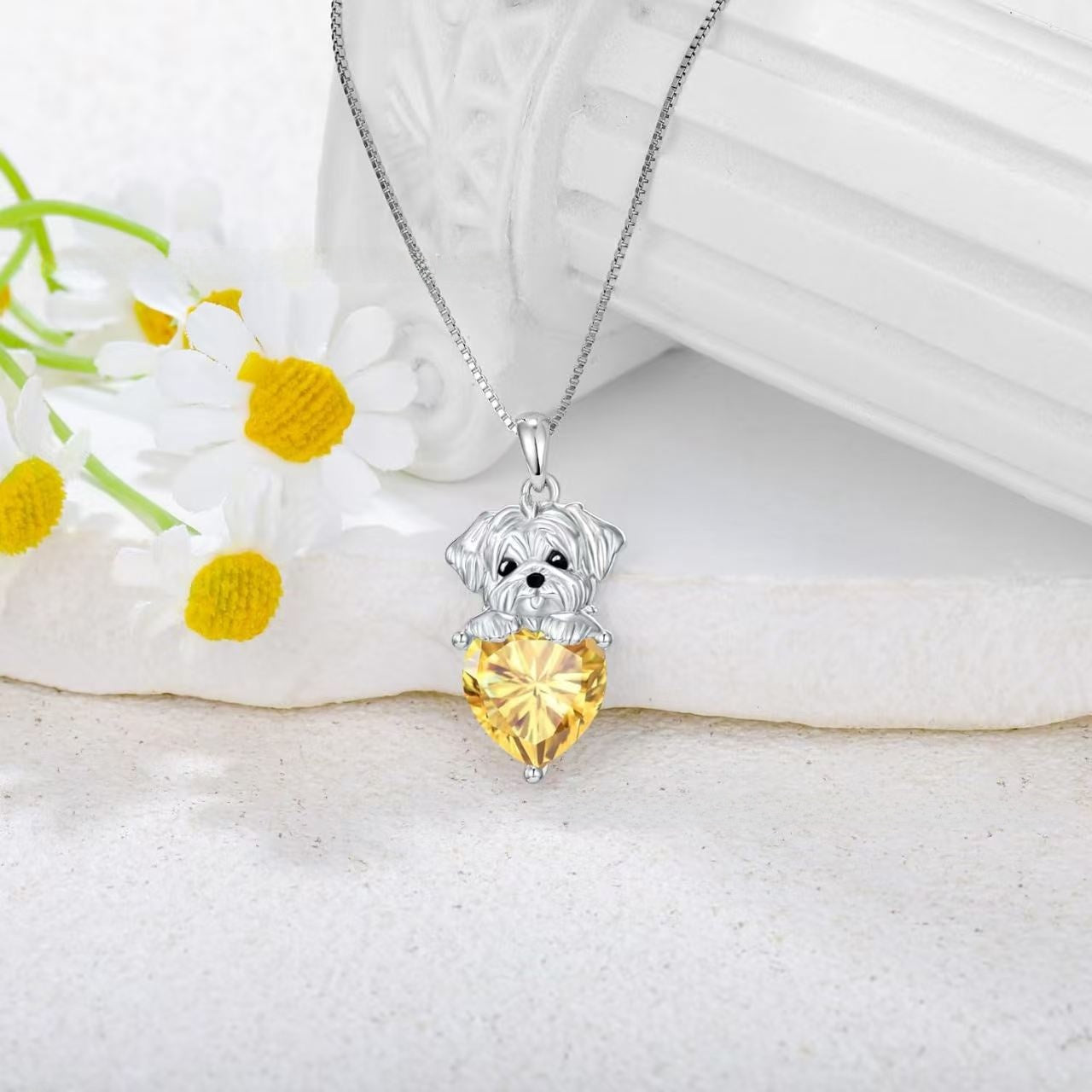 For Dog Animal Necklace Featuring 925 Sterling Silver Material