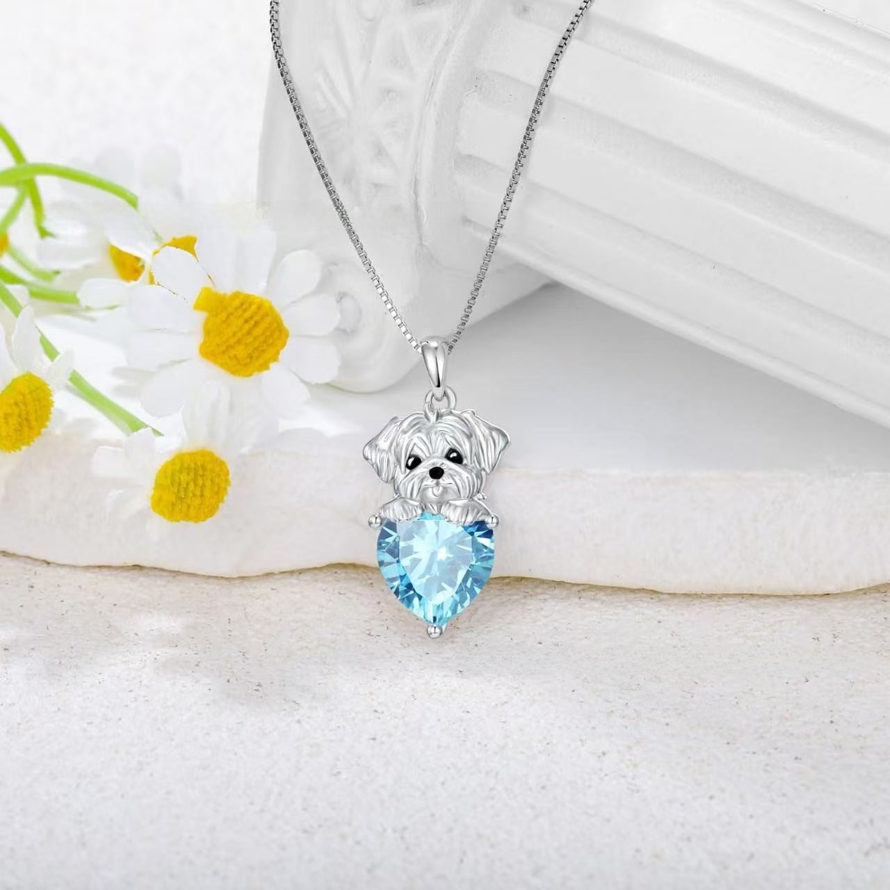 For Dog Animal Necklace Featuring 925 Sterling Silver Material
