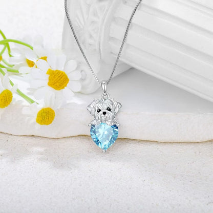For Dog Animal Necklace Featuring 925 Sterling Silver Material