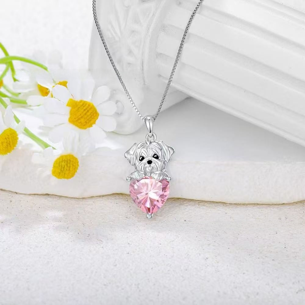 For Dog Animal Necklace Featuring 925 Sterling Silver Material