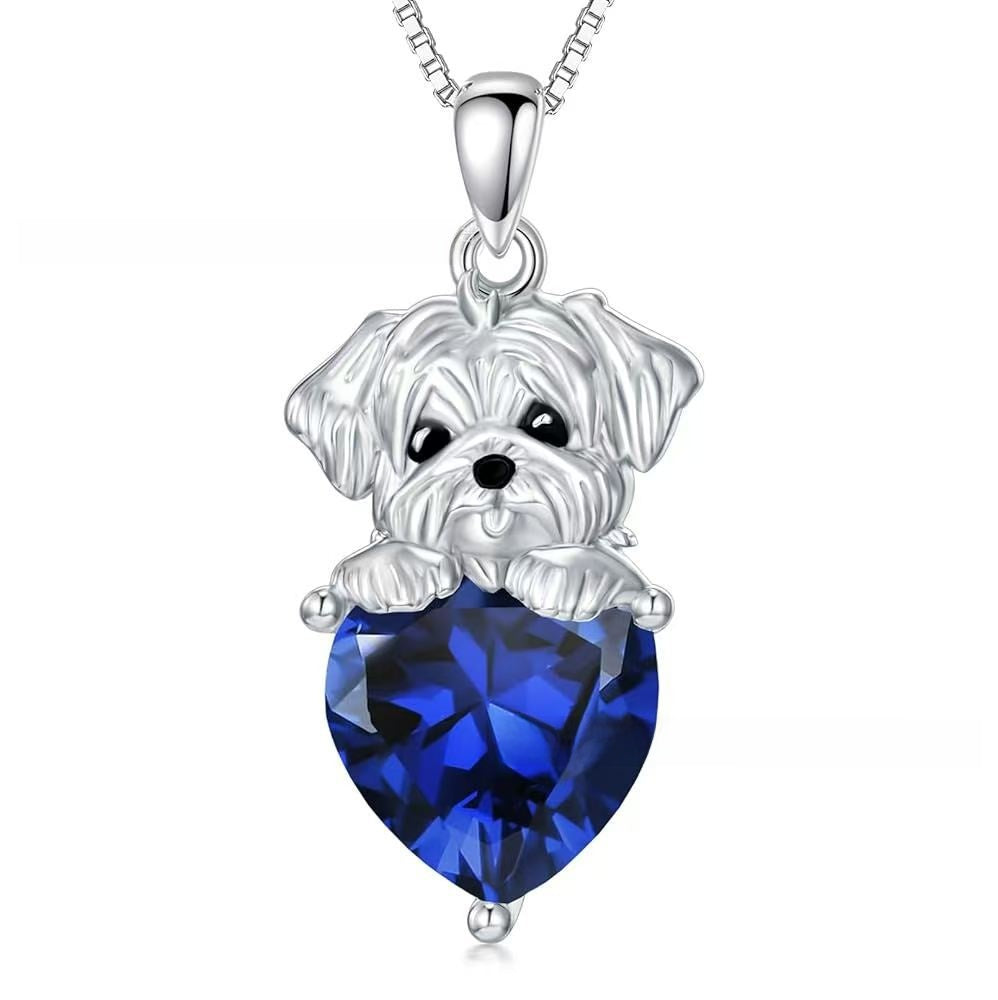 For Dog Animal Necklace Featuring 925 Sterling Silver Material